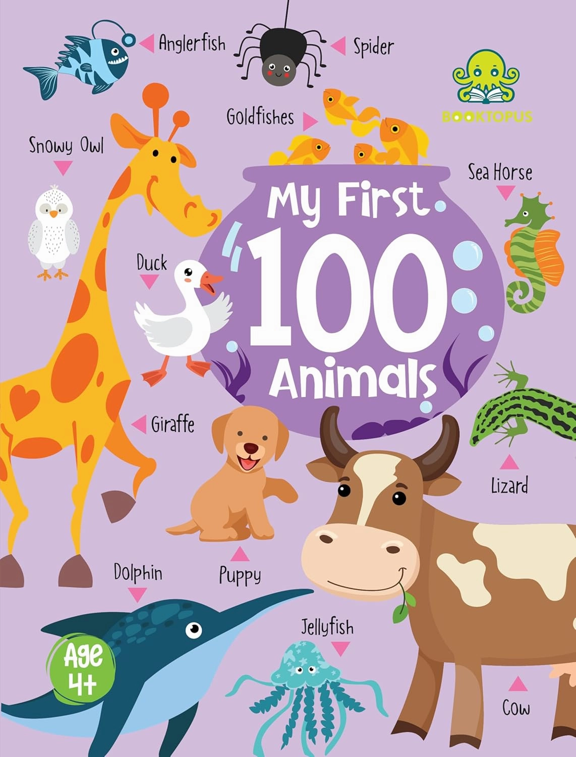 Booktopus Mini Board Book - My First 100 Animals - Early Learning Picture Books for Kids 4 