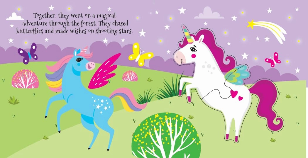 Booktopus Square Puzzle Board Book - Unicorn Friends Learning Puzzle with Easy Grip Pieces - Educational Toys for Kids 4 
