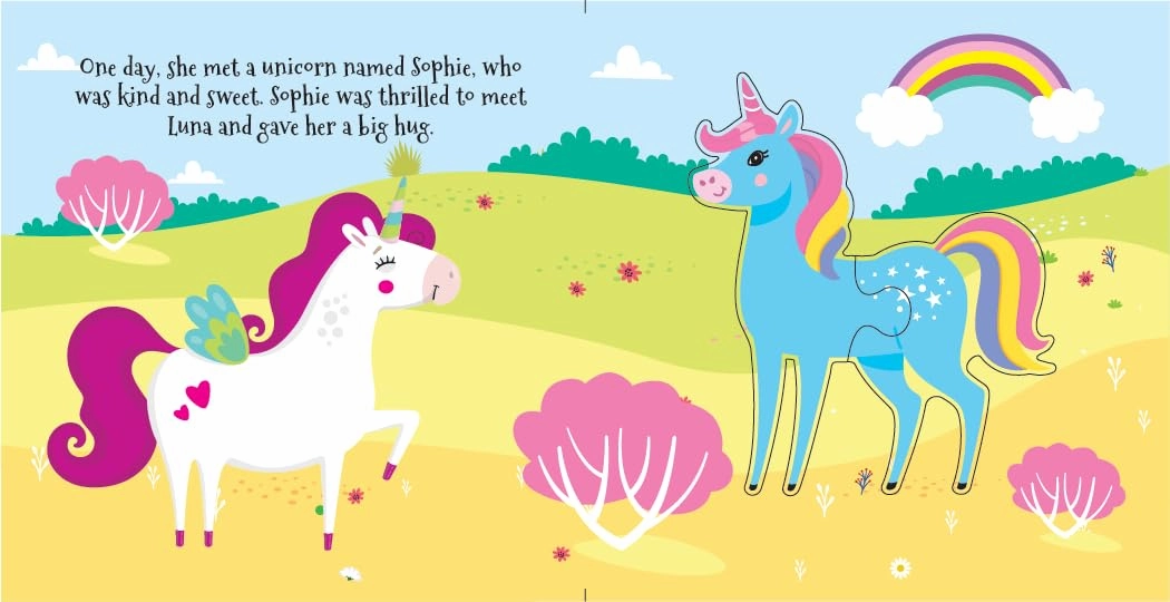Booktopus Square Puzzle Board Book - Unicorn Friends Learning Puzzle with Easy Grip Pieces - Educational Toys for Kids 4 