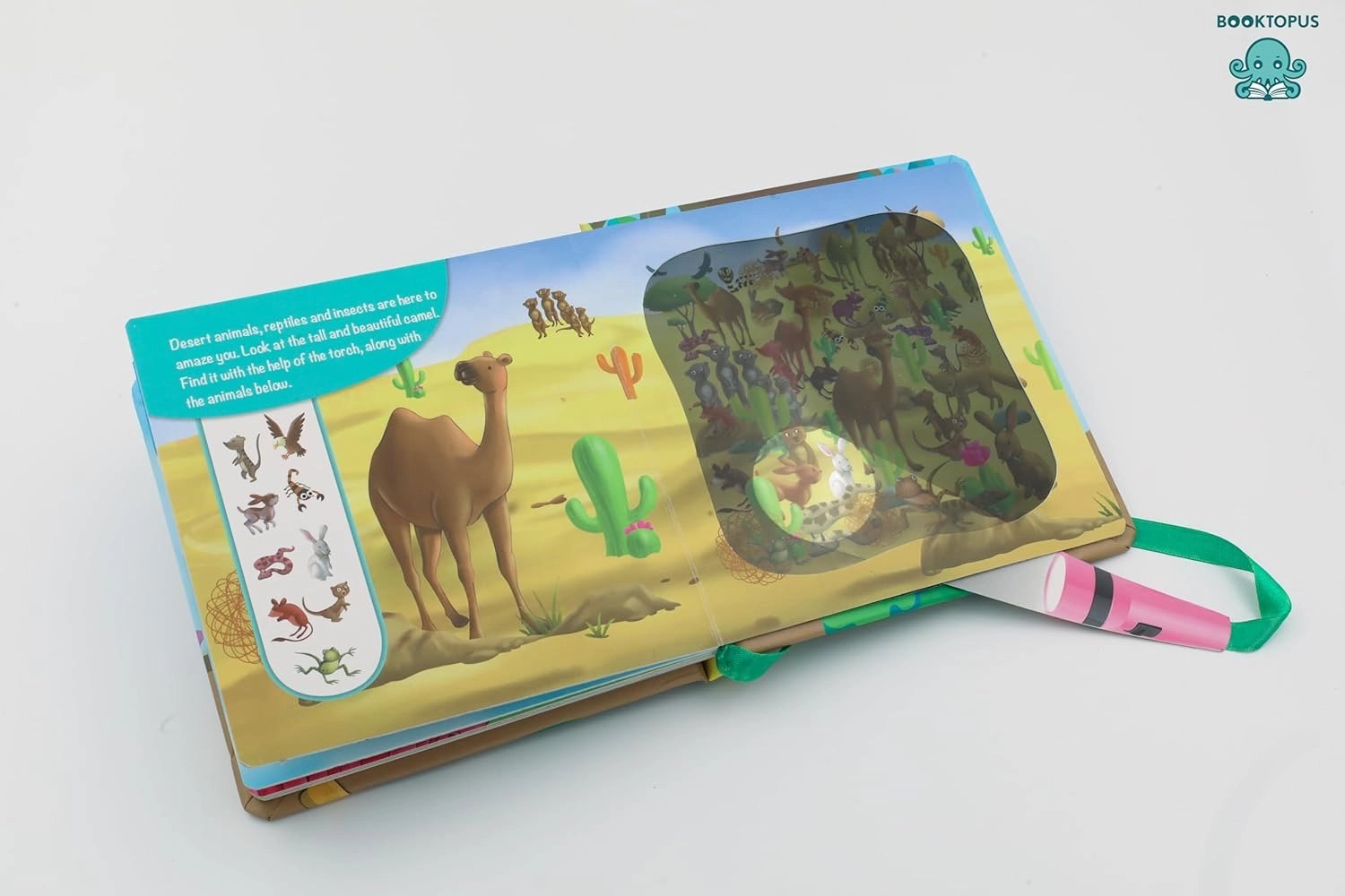 Booktopus Torch Discovery Book - Jungle Animals Hidden Picture Book with Torch - Learning Activity Books for Kids 4 