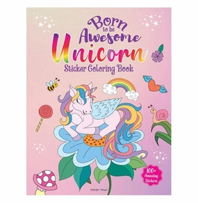 Born To Be Awesome Unicorn:Sticker Color