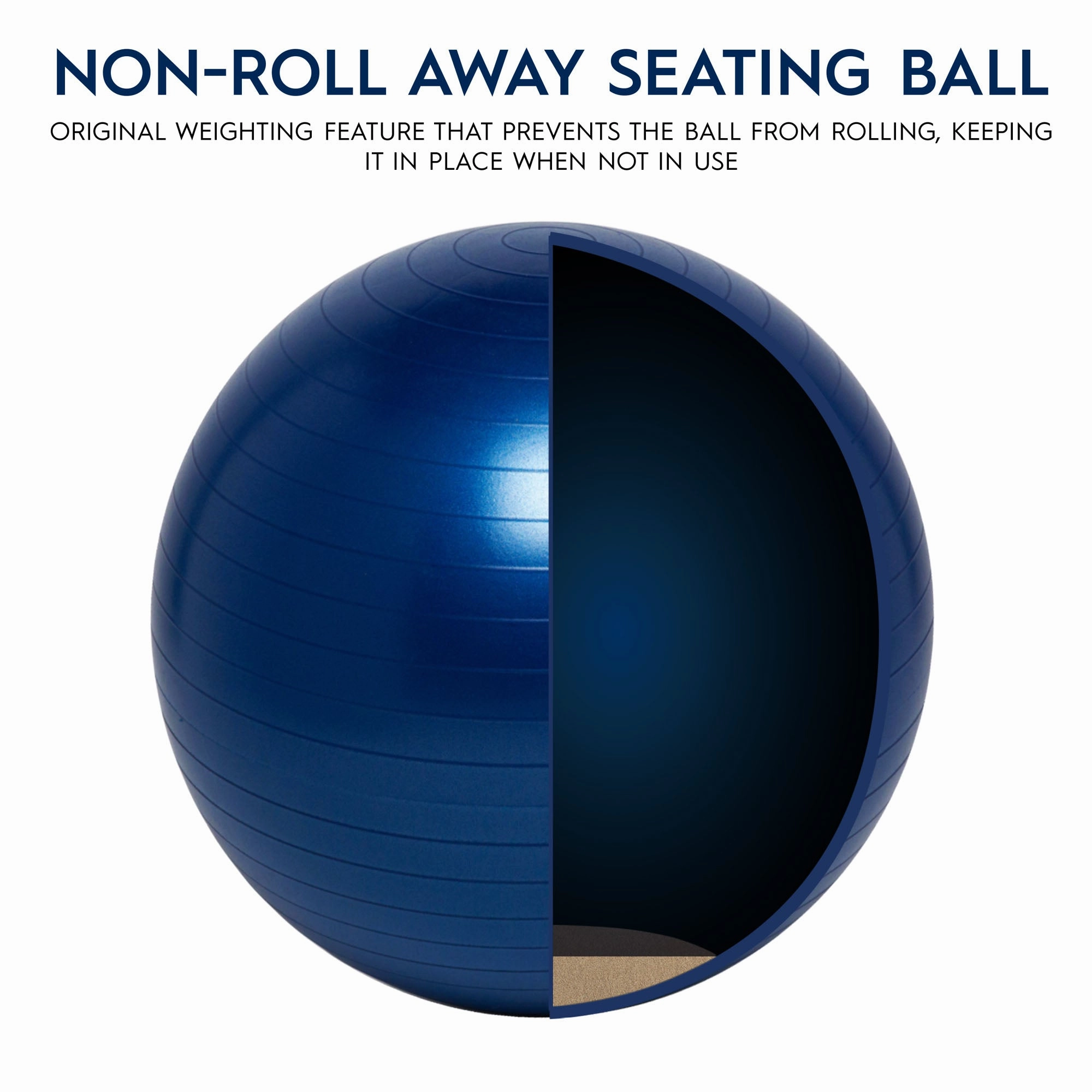 Bouncyband Anti-Burst Balance Ball, 65cm, Non-Slip, Blue