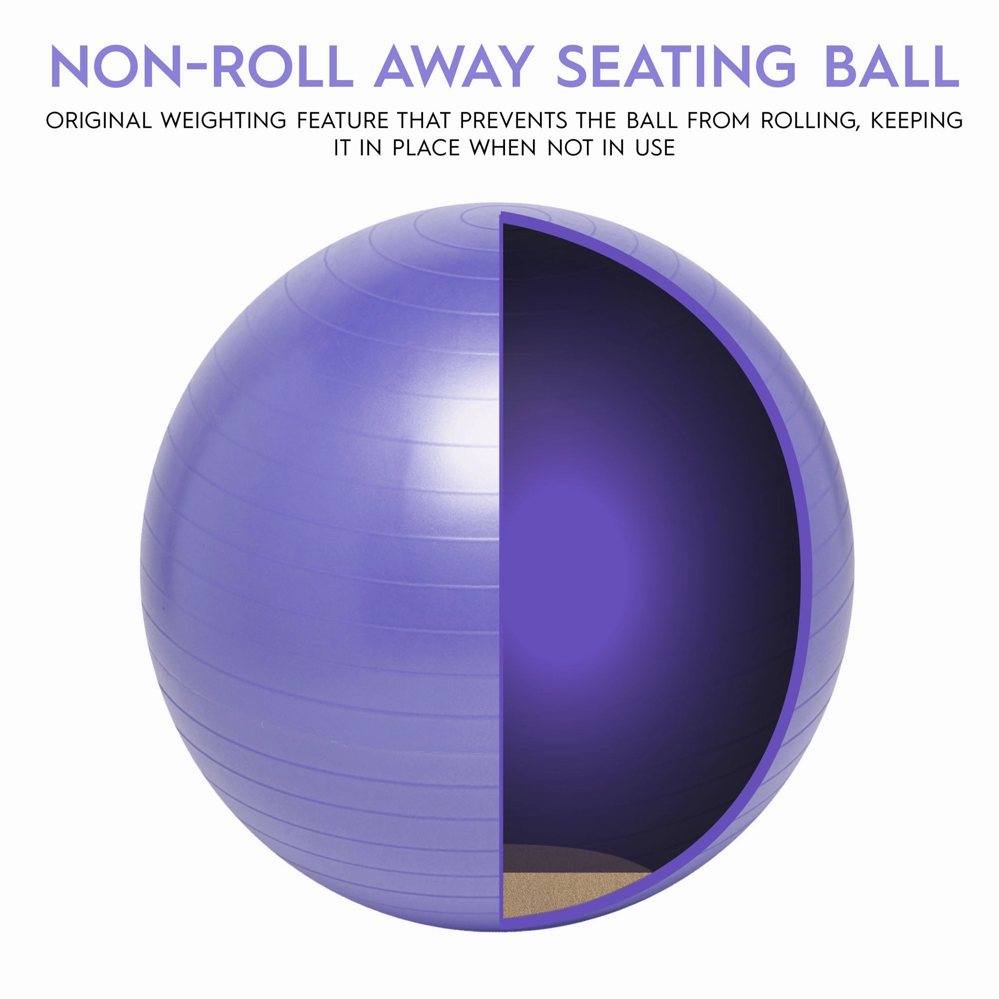 Bouncyband Balance Ball, 65cm, Vibrant Purple - Stay Active & Focused