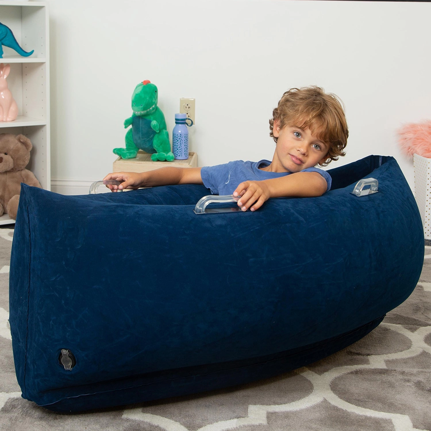 Bouncyband Comfy Hugging Peapod Sensory Pod for Kids, 48 Inch - Blue