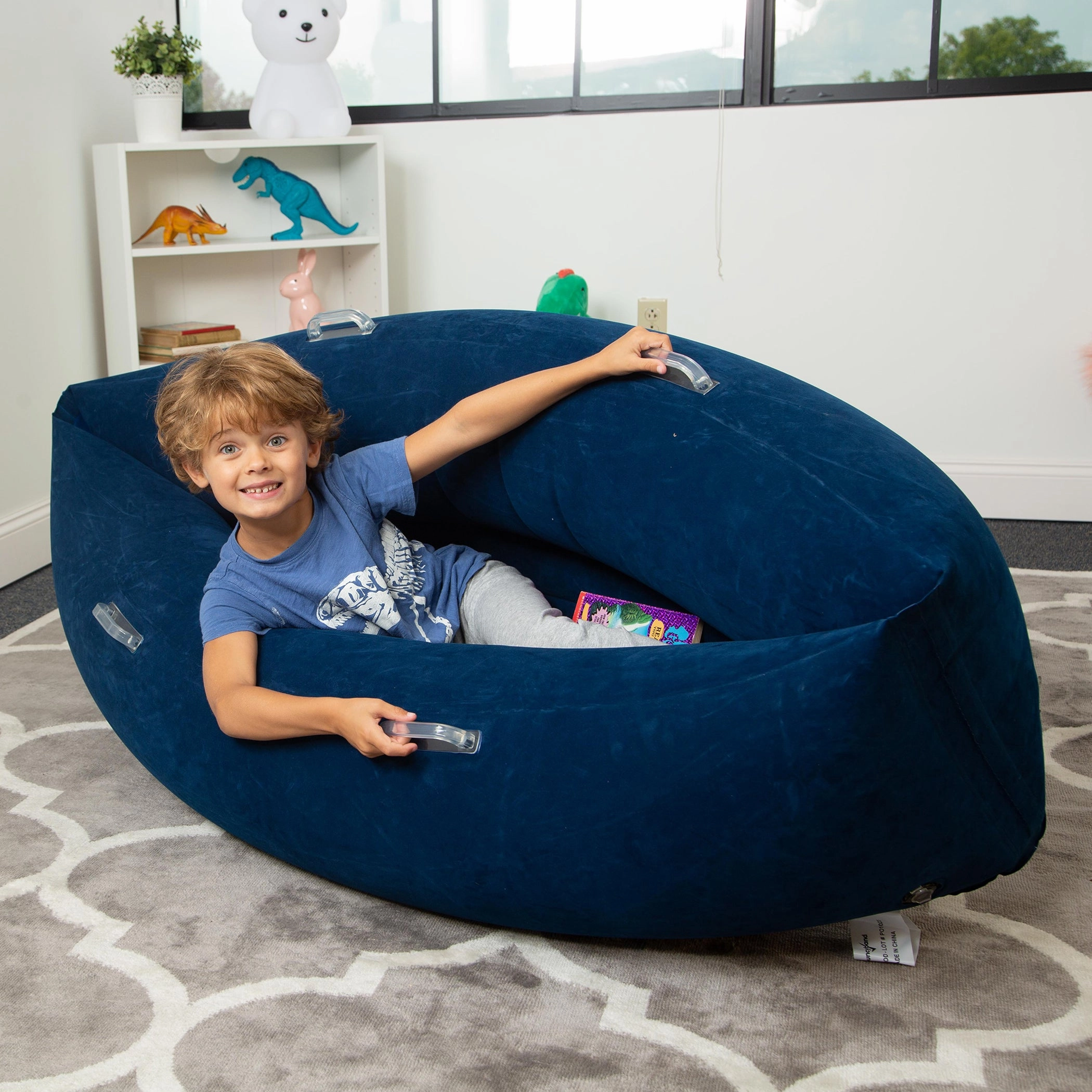 Bouncyband Comfy Hugging Peapod Sensory Pod for Kids, 48 Inch - Blue