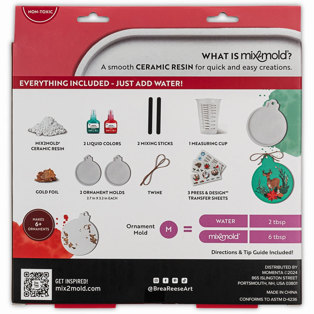 Brea Reese Holiday Mix2Mold Ceramic Resin Ornament Crafting Kit