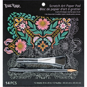 Brea Reese Mandala Scratch Art Paper Pad - Creative DIY Kit