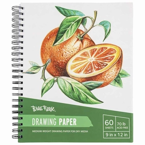 Brea Reese Spiral-Bound Drawing Paper Pad, 60 Sheets, 9x12"
