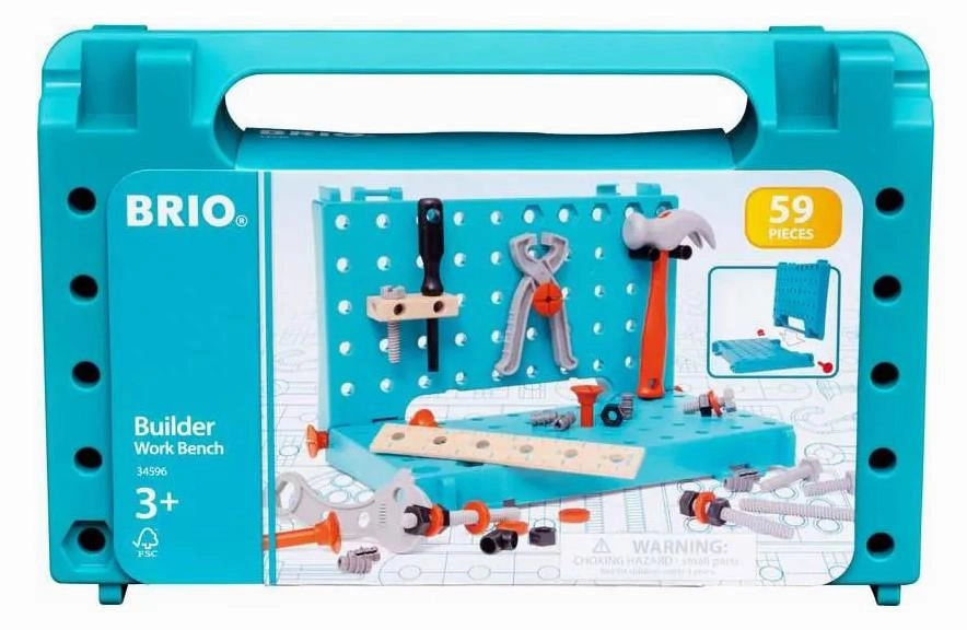 Brio Builder 34596 Work Bench 59 PC Construction Toy for Ages 3 and Up