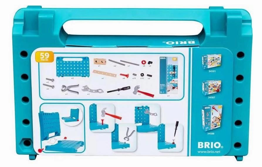 Brio Builder 34596 Work Bench 59 PC Construction Toy for Ages 3 and Up