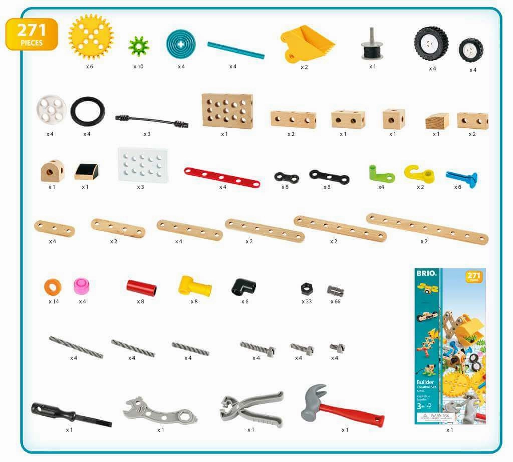 Brio Builder 34606 Creative Set 271 PC Construction Toy for Age 3 & Up