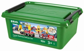 Brio World 33097 Cargo Railway Deluxe Train Set in Tub for Ages 3 & Up