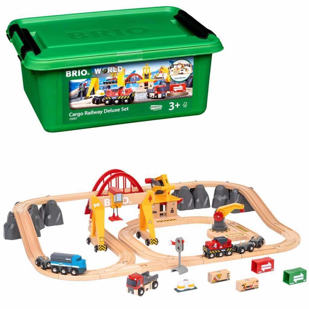 Brio World 33097 Cargo Railway Deluxe Train Set in Tub for Ages 3 & Up
