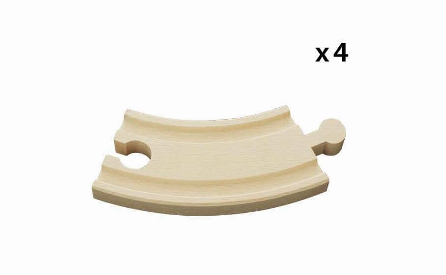 Brio World 33337 Short Curved Wooden Train Track Pack for Ages 3 & Up
