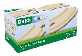 Brio World 33337 Short Curved Wooden Train Track Pack for Ages 3 & Up