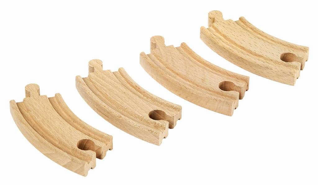 Brio World 33337 Short Curved Wooden Train Track Pack for Ages 3 & Up