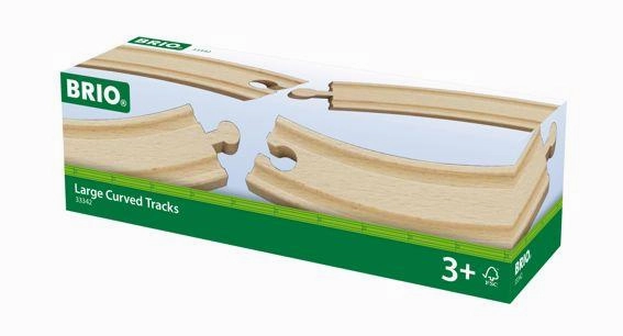 Brio World 33342 Large Curved Wooden Train Tracks for Ages 3 and Up