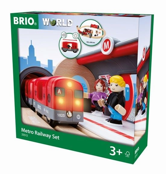 Brio World 33513 Metro Railway Set with Light & Sound for Ages 3 & Up