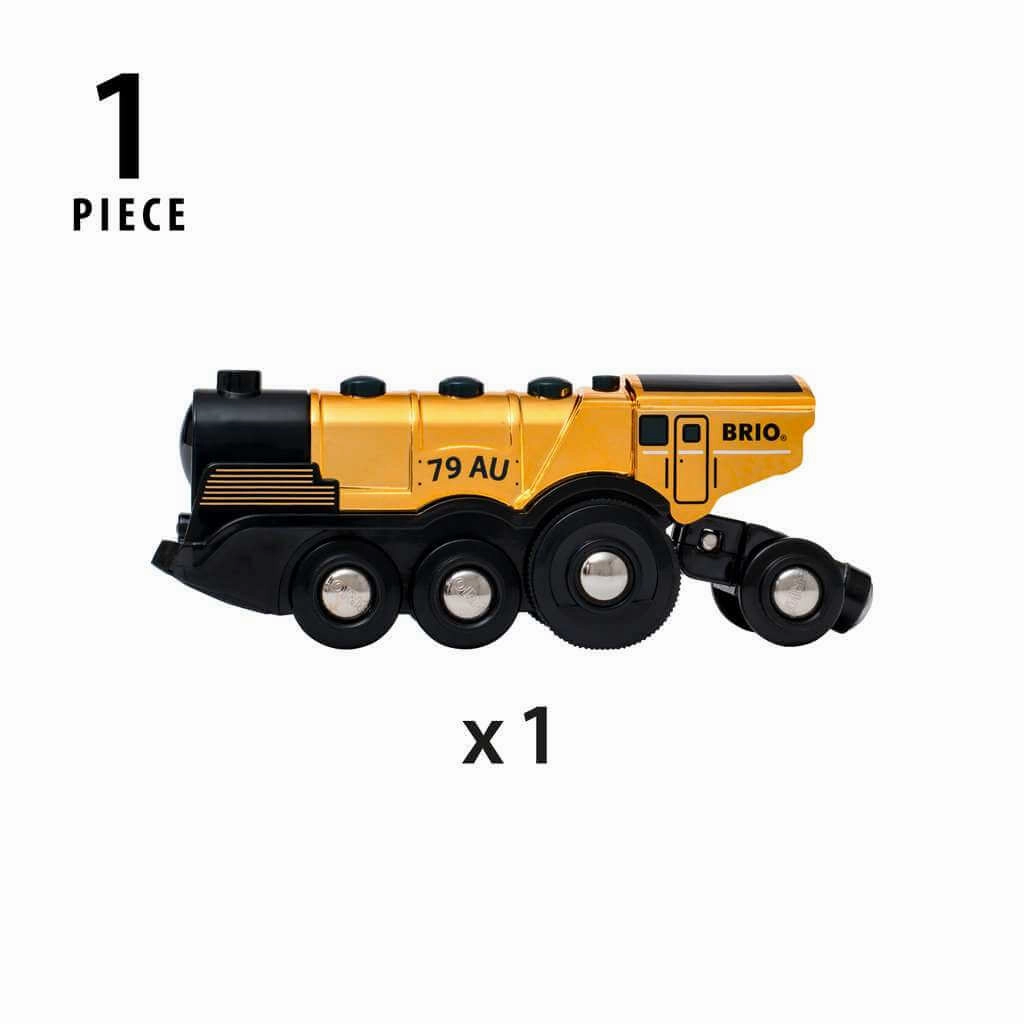 Brio World 33630 Battery Powered Mighty Gold Action Locomotive Ages 3 