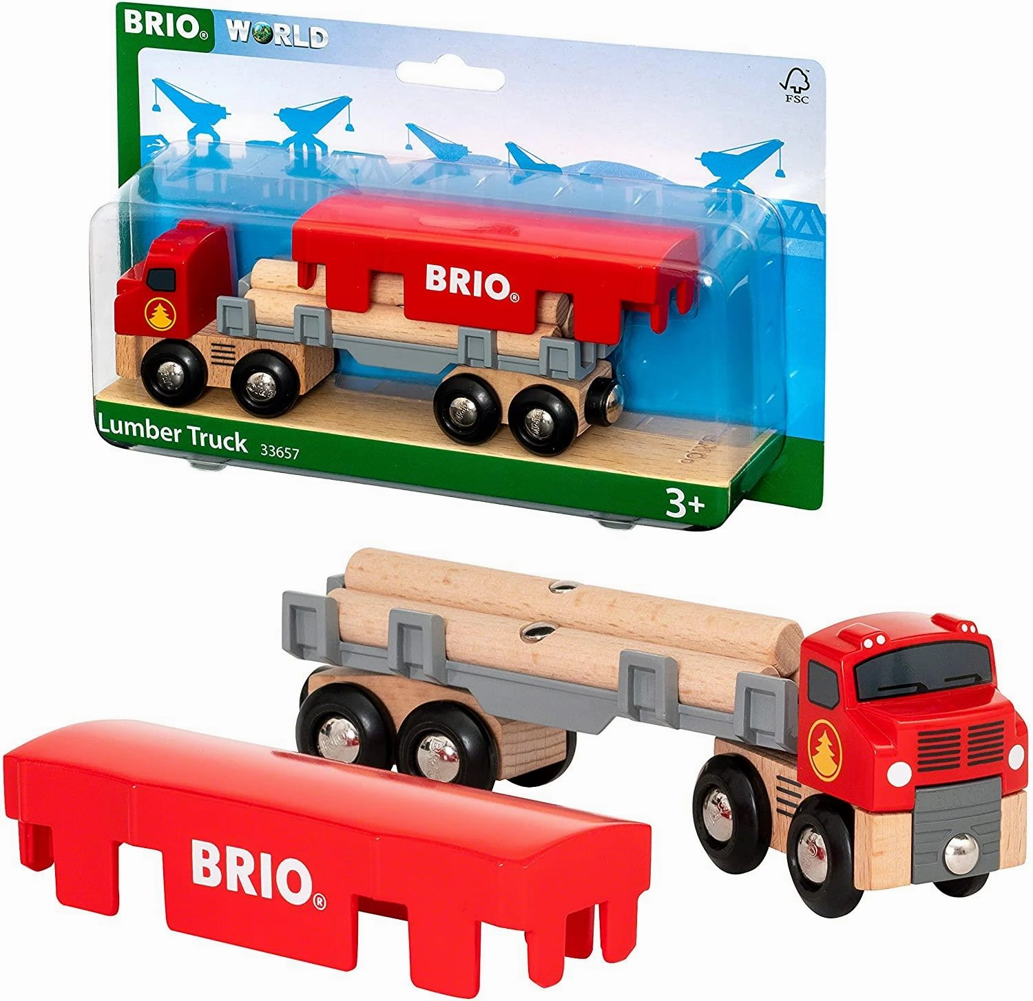 Brio World 33657 Lumber Truck with Load Interactive Toy for Age 3 & Up
