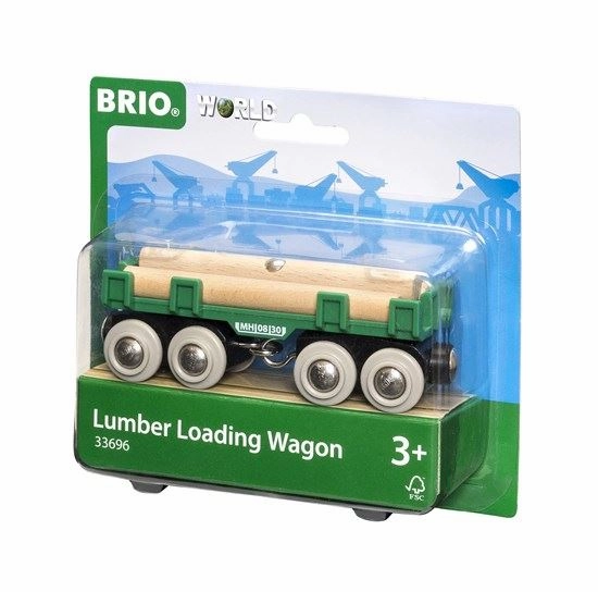 Brio World 33696 Lumber Loading Wagon Train Set Toy for Ages 3 and Up