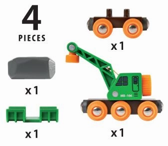 Brio World 33698 Clever Crane Wagon Vehicle Playset for Ages 3 and Up