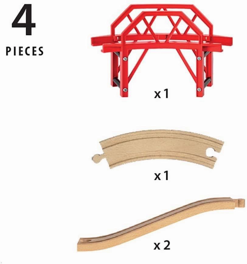 Brio World 33699 Curved Bridge Train Track Accessory for Ages 3 and Up