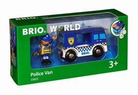 Brio World 33825 Police Van Playset with Lights & Sound for Age 3 & Up
