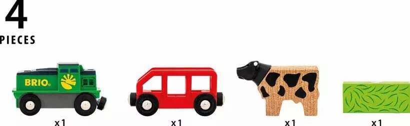 Brio World 36018 Farm Battery Powered Train Playset for Ages 3 and Up