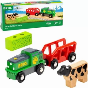 Brio World 36018 Farm Battery Powered Train Playset for Ages 3 and Up