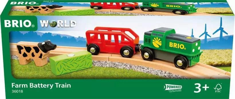 Brio World 36018 Farm Battery Powered Train Playset for Ages 3 and Up