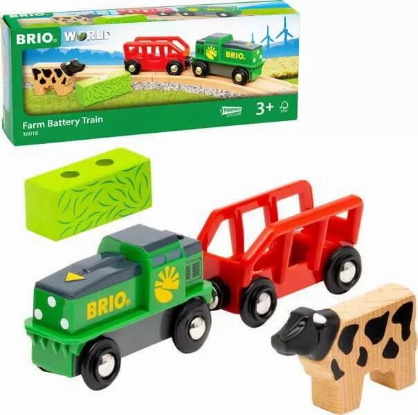 Brio World 36018 Farm Battery Powered Train Playset for Ages 3 and Up