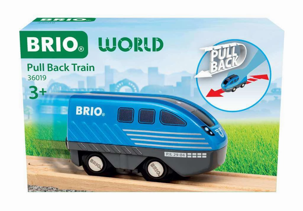 Brio World 36019 Pull Back Train Toy No Batteries Required for Ages 3 