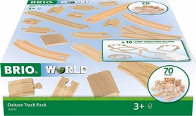 Brio World 36030 Deluxe 70PC Wooden Train Track Pack for Ages 3 and Up