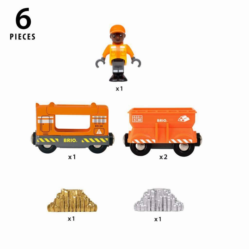 Brio World 36049 Cargo Train with Gold & Silver Loads for Ages 3 & Up