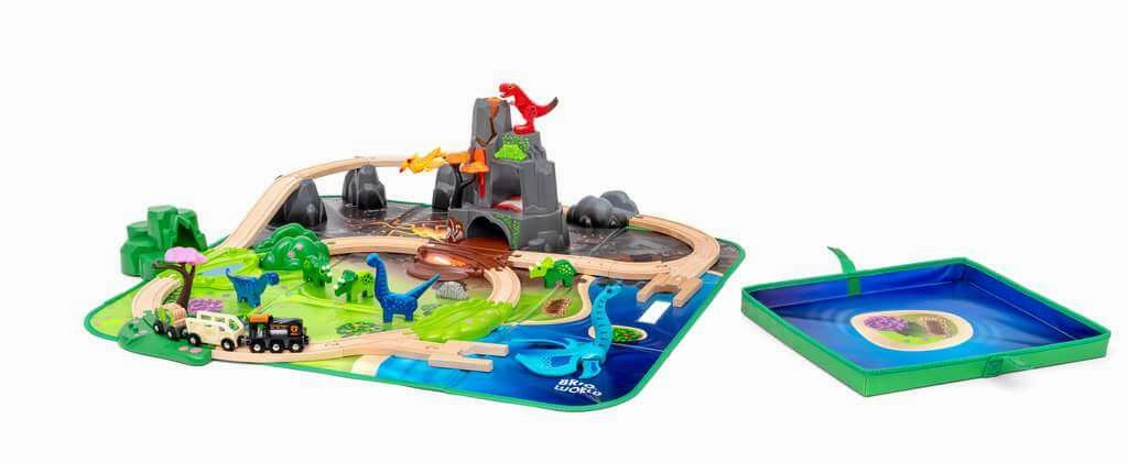 Brio World 36104 Dinosaur Deluxe Railway Set with Storage Box Ages 3 