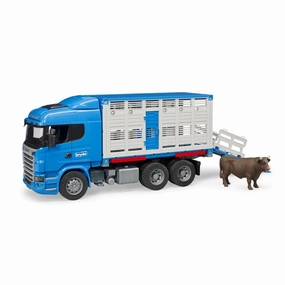 Bruder 1:16 Scania R-Series Cattle Transportation Truck With 1 Cow