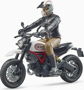 Bruder Ducati Scrambler Desert Sled With Rider