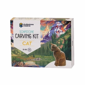 Cat Soapstone Carving Kit