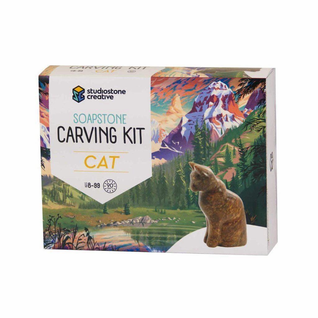 Cat Soapstone Carving Kit
