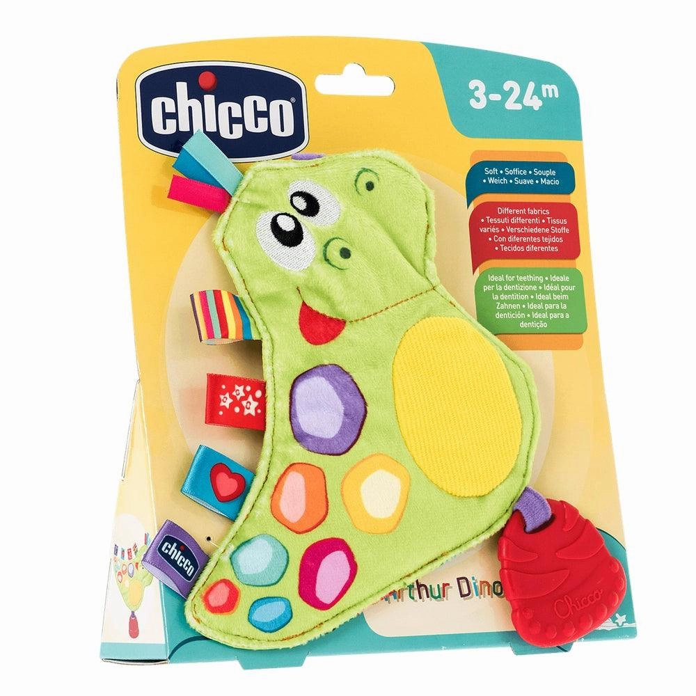 Chicco Toy Arthur Funny Dino Textile Rattle