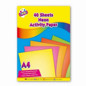 Children's 40 Sheet Multicoloured Neon Activity Paper Pad