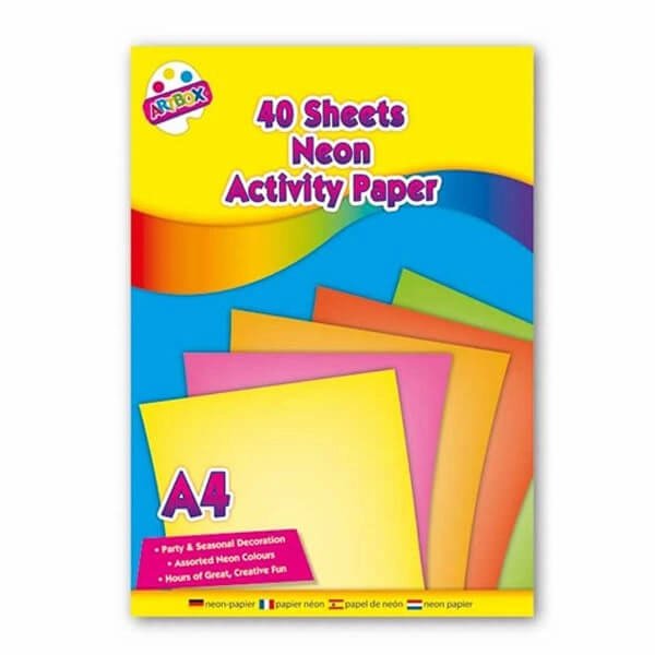 Children's 40 Sheet Multicoloured Neon Activity Paper Pad