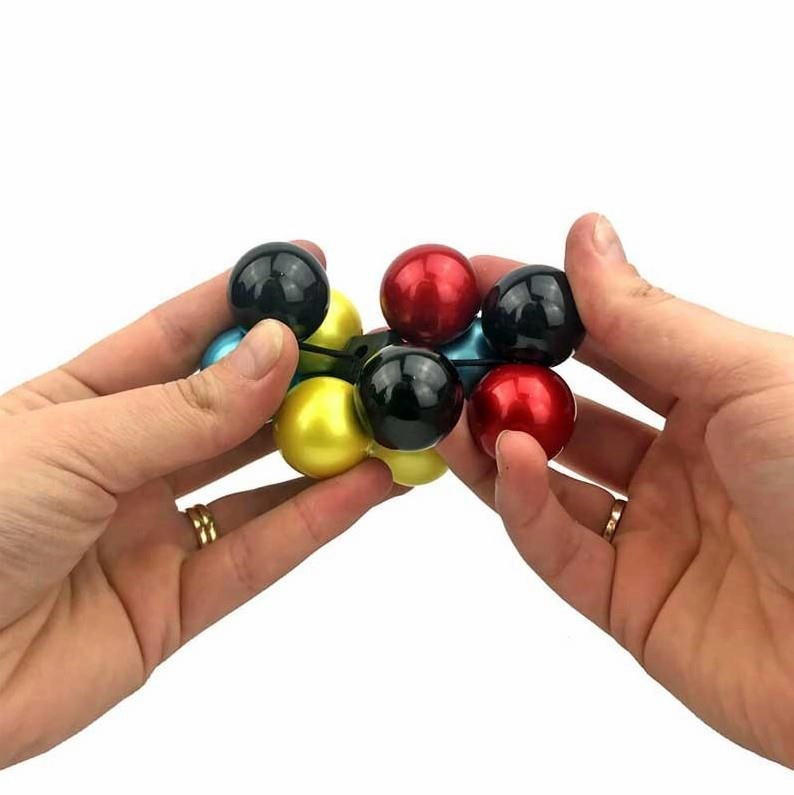 Children's Metallic Multicoloured Atomic Fidget Ball Sensory Toy