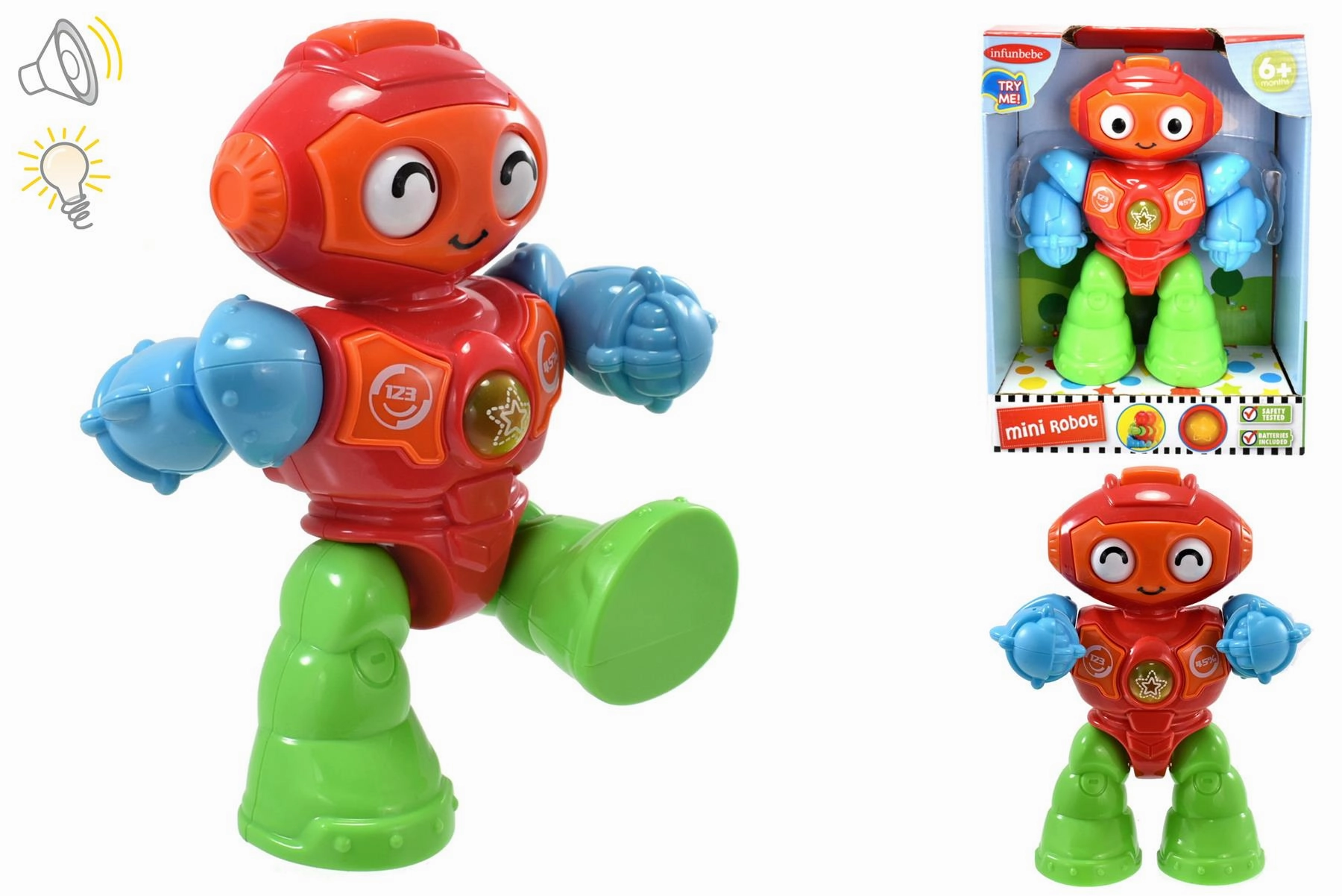 Children's Mini Robot Toy with Light & Sound Effects