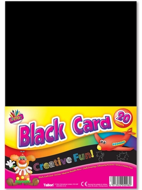 Children's Pack of 15 A4 Black Activity Craft Card Sheets