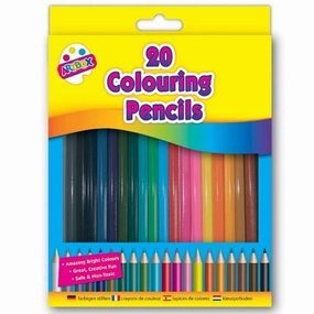Children's Pack of 20 Vibrant Assorted Colouring Pencils for Ages 3 