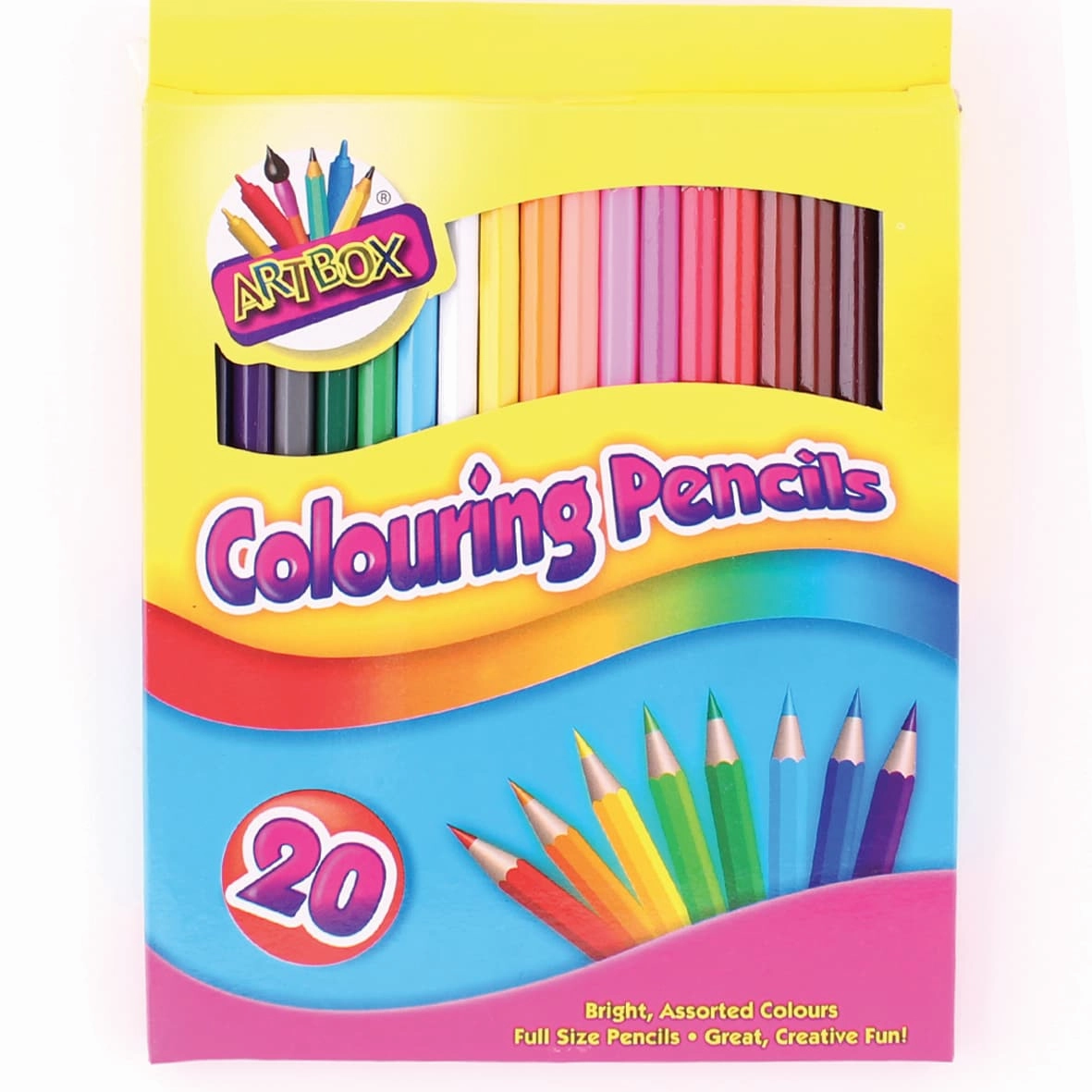 Children's Pack of 20 Vibrant Assorted Colouring Pencils for Ages 3 