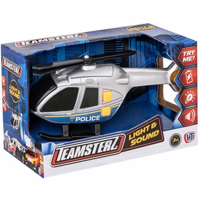 Children's Plastic Police Helicopter Toy with Lights and Sounds