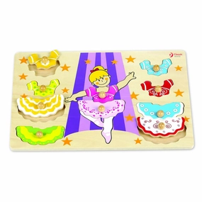 Classic World Dressing Girl Puzzle With Knobs